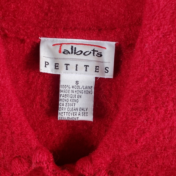 Vintage Talbots Petites 100% Wool Red Jacket Size Small - Picture 5 of 9
